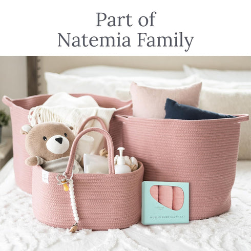 3 Pack Natemia Ultra Soft Muslin Burp Cloths Large, Super Absorbent Baby Burp Cloths for Newborn Spit Up - Machine