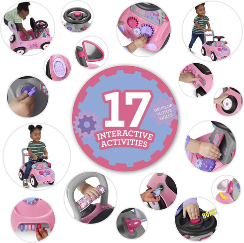 Radio Flyer Creativity Car, Sit to Stand Toddler Ride On Toy, Ages 1-3, Pink Kids Ride On Toy
