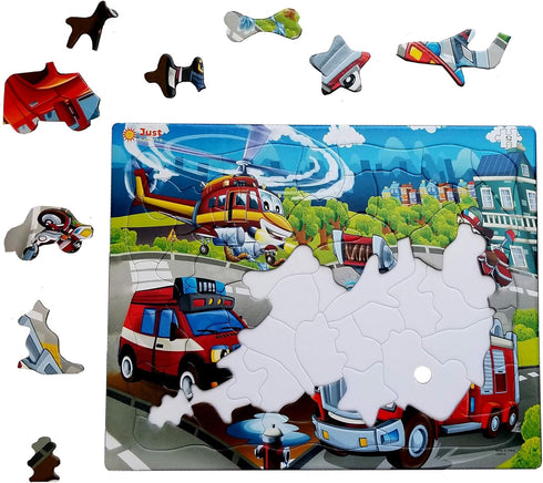52 4-6 5 Just Smarty Fire Truck Toddler Puzzles for Boys and Girls | Fire Truck Toy Pieces Jigsaw | Firefighter Puzzle