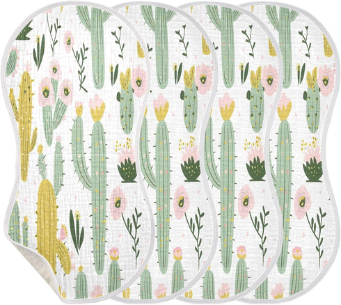 YETTASBIN Cactus Muslin Baby Burp Cloth, Super Soft Absorbent Cotton Burp Rag Baby Bibs Feeding Cloth for Newborn Boys