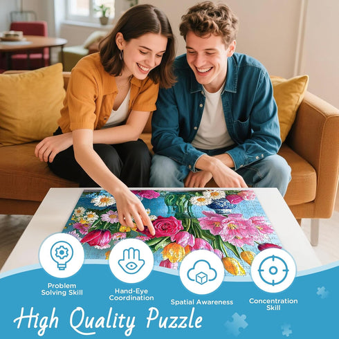 DAGIRT 500 12+, 500 20.5 15 Inches Piece Puzzle for Adults, Beautiful Flower Puzzles for Adults Senior, Age Tulip Rose