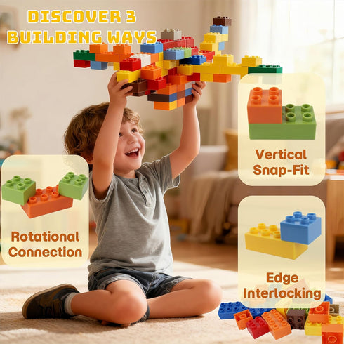 115 3+, Playset PCS Large Building Blocks, Educational STEM Toys for Kids Ages Creative Construction for Preschool