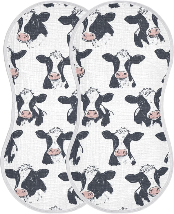 Mazeann Farm Cows Cute Burp Cloths Baby Boys Girls Absorbent Soft Cotton Burping