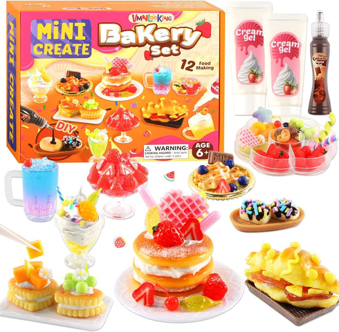 12 Making Miniature Food, Mini Dessert Cup Making Craft Set, DIY Mini
