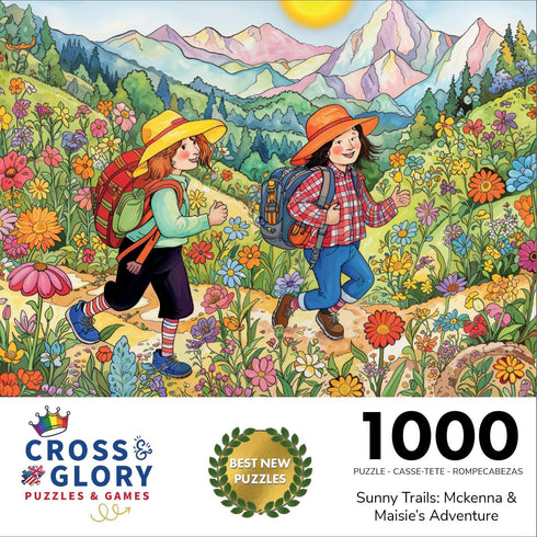 Sunny Trails: Mckenna & Maisie's Adventure by Cross & Glory - Vibrant 1000 Piece Jigsaw Puzzle, Eco-Friendly, Fun Family Activity, Satin Finish, 20x27 inches