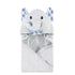 Hudson Baby Unisex Cotton Animal Face Hooded Towel, Gingham Elephant, One Size