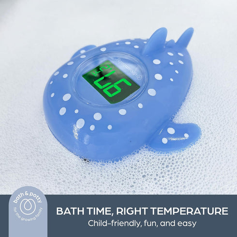 Dreambaby Whale Shark USB Rechargeable Baby Bath Thermometer - Instant Read, Digital Room and Baby Bathtub Water Fun