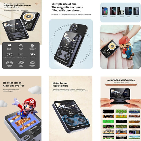 Kastar 2 in 1 Handheld Video Game Console Built-in 500 Classic Mini Games with 5000mAh Battery Pack