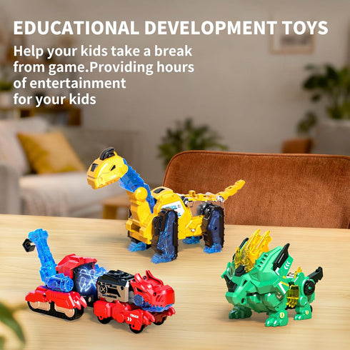 6-in-1 Set,STEM 3 4 5 6 7 8 9 10 Eohemeral Dinosaur Transforming Robot Toys Toy Combine Dinosaur Transform into