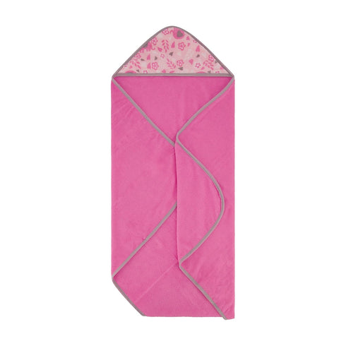 3 Pack GS71729 Cudlie Buttons & Stitches Baby Girl Rolled/Carded Hooded Towels in Blooming Elephant Print