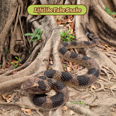 LRCXL Realistic Fake Snakes Toy Soft Rubber Snakes to Keep Birds Away - Rattlesnake Toys for Garden Props to Keep Birds