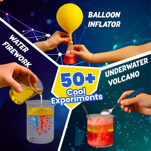 PW 4-14 50+ Junior Science Kit for Kids Age | Stem Science Experiments | Educational Toy for Boys and Girls | Birthday