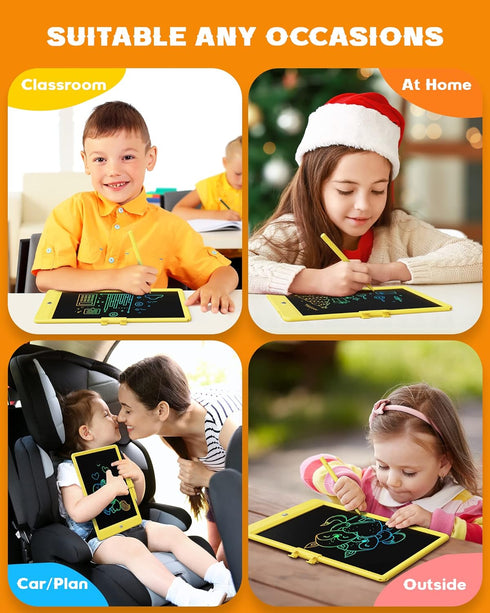 Bravokids LCD Writing Tablet for 3-8 Year Old Girls and Boys, 10 Inch Electronic Doodle Board, Educational Gift