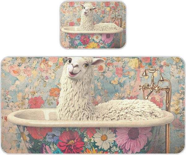 WDdZzyy Cartoon Llama Retro Bathtub Cooling Baby Bed Mattress 28" x 52" Washable