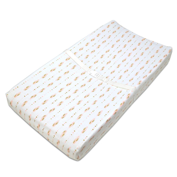 TL Care Printed 100% Cotton Knit Fitted Contoured Changing Table Pad Cover, Compatible with Mika Micky Bassinet,