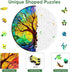 500 Adults,5MM (16.5"*16.5") Ruikiyart Colorful Tree Piece Puzzles for Tree of Life Wooden Jigsaw Puzzles, Tree Puzzle