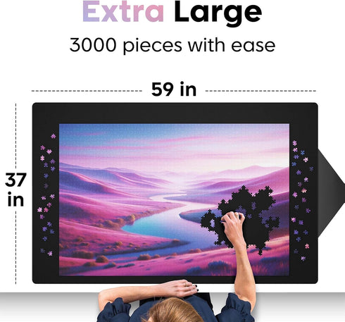 37 59 Inches 3000 Packaging Premium Puzzle Mat - x - Up to Pieces - Jigsaw Puzzle Roll Up Mat - Non Slip Rubber Bottom