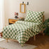 Set Set Set 4 (1 1 1 1 Luxlovery Toddler Comforter Checkered Plaid Green White Kids Boho Bedding Bed for Dorm Pieces