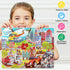 LELEMON - Vehicles Jigsaw Puzzles in Metal Box - 100 Pieces for Kids Ages 4-8 - Fire Truck, Ambulance, Police Car