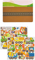 3+ 2 40 Petit Collage Magnetic Play Scene, Construction Site Magnetic Game Board with Mix and Match Magnetic Animal