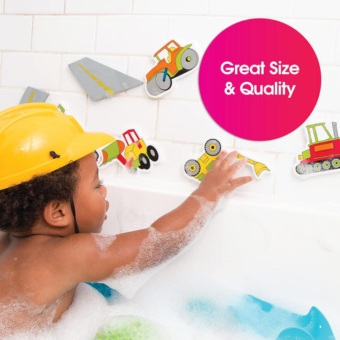 Edushape Magic Creations Bath Tub Activity Play Set, Road Construction Foam Sticker Imaginative