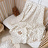47x59 Inches BuLuTu Pansy Flower Pattern Toddler Quilt Crib Size, Muslin Cotton Kids Comforter with Lace Edges, Chic
