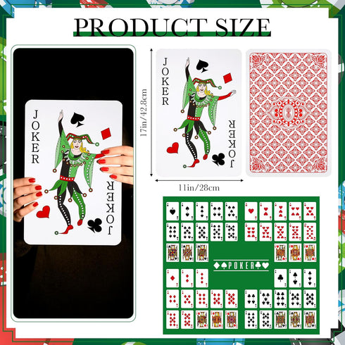 Cholemy Jumbo Playing Cards - 11 x 17 Inches Giant Deck - Large Print Oversized Full Deck for Adults Game, Party