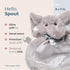 8 7 Inch Bearington Collection Baby Wee Spout - x Small Gray Elephant Stuffed Baby Blanket for Jungle Nursery Decor