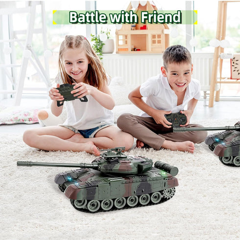 Glorryearst 1:28 9 RC Tank Scale Channel Remote Control Toy with Realistic Sounds and Lights,Radio Control Military