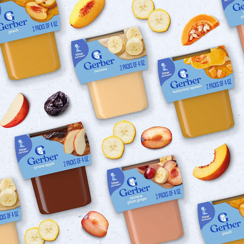 2nd Pack, 8 (Pack 32) Gerber Baby Foods Foods Variety Natural for Baby, Fruit & Veggie Favorites, Ounce