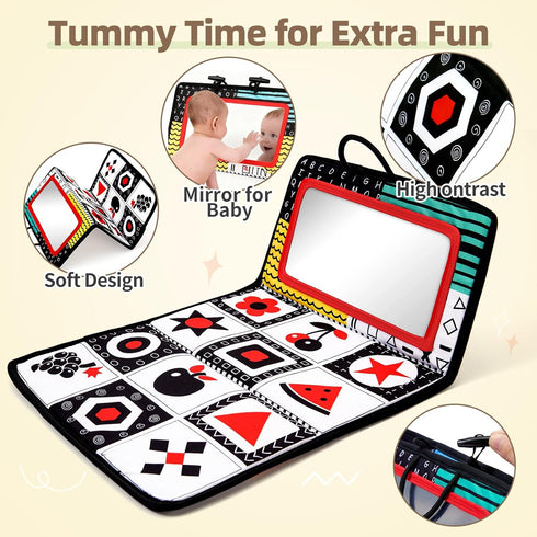 0-6 6 1 Tummy Toyssa Montessori Toys for Babies Months, in Wooden Learning Educational Sensory Toys with Spinning Drum