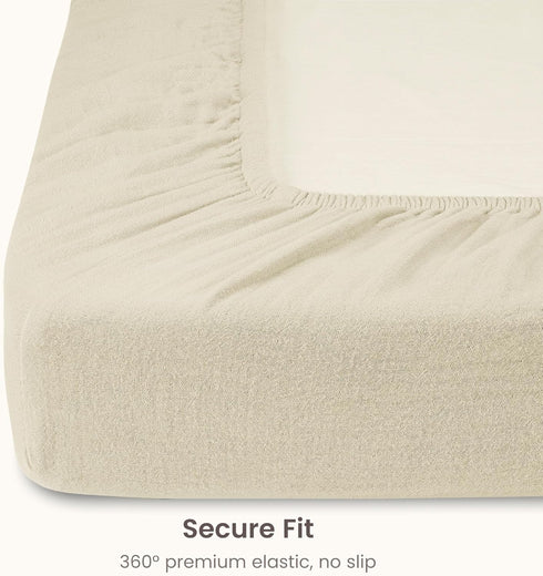 52" 28, 8 Inch Bioweaves Organic Cotton Muslin Crib Sheet, GOTS Certified Fitted Crib Mattress Sheet, Extra Soft