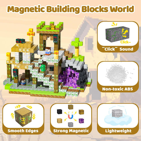 100PCS 3+, Magnetic Blocks, Magnetic Building Blocks, Stacking Magnets for Kids, Sensory Toy for STEM Constructions