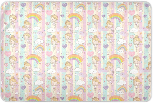siphylline Ballerina Music Box Cartoon Extra Large Resuable Changing Pad Covers Highly Absorbent
