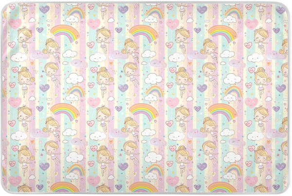 siphylline Ballerina Music Box Cartoon Extra Large Resuable Changing Pad Covers Highly Absorbent