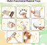Miljgte 1-3, Set 12-18 Wooden Musical Instruments for Toddlers Montessori Percussion with Xylophone, Natural Music