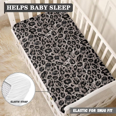 ZDCUSTOM 2 Pack, 52"x28" Cozy 2-Pack Changing Pad Cover for Girls Boys Wild Leopard Print Soft Diaper Change Table