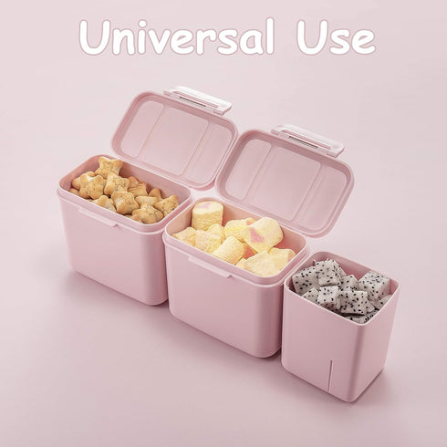Formula Dispenser with Scoop for Milk Powder, Baby Food Storage and Snack Cup for Travel, Pink (0.92 LB Capacity)