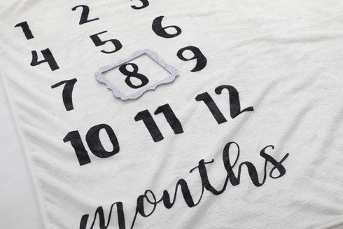 47''x40'' Baby Monthly Milestone Blanket - Organic Plush Fleece Photography Background Prop for Boy Girl Newborn Soft
