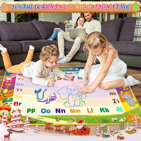 Water Doodle Mat Toys for Ages 2-4, 40 x 30 Inch Extra Large Painting Mat, Toddler Mess Free Coloring