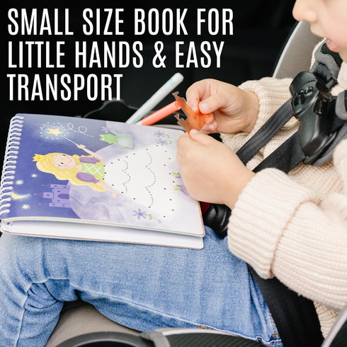 Kids Travel Educational Activity Book with Washable Markers - Car and Airplane Activities, Learning Toys for Ages 4-6