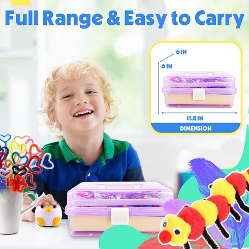 1100+ Set, 3 4-8, 8-12, SMILESSKIDDO Arts Craft Supplies for Kids - PCS Toddler DIY Craft Art Supply Portable Layered