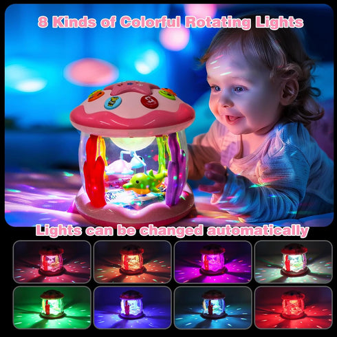 6-12 1 2 6 7 8 9 10 11 12 Avesa Baby Toys Months Girl Gifts: Babies Ocean Rotating Light Up Musical Toys for Toddlers