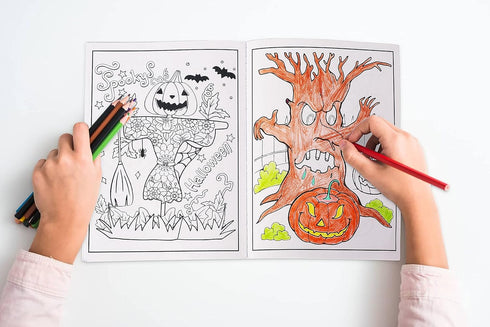 90shine 72PCS Halloween Coloring Books Party Favors for Kids - Bulk Hallowmas Trick or Treat Goodie Bag Stuffer Fillers