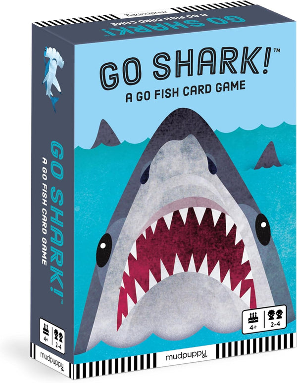 Mudpuppy Go Shark! – Ferocious Kids Go Fish Card Game with Colorful Shark Illustrations, Ages 4+, 2-4 Players