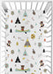 Fitted Crib Sheet for Outdoor Adventure Baby/Toddler Bedding - Nature Fox Bear