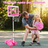 Kids Basketball Hoop with Stand, Adjustable Height 3.5FT-6.2FT, Indoor Outdoor Toys for Girls Age 3-8 (Pink)