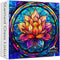Stained Glass Puzzle for Adults, 1000 Pieces, Colorful Lotus Flower Art, Challenging Jigsaw Puzzle