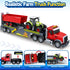 3 4 5 6 7 21" Bstoyder Toddler Boy Toys for Years Kids, Semi Flatbed Truck Toy with a Farm Truck, Friction Powered