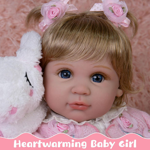 Realistic 22-Inch Baby Doll - Soft Cloth Body Lifelike Reborn Doll with Clothes and Toy Accessories